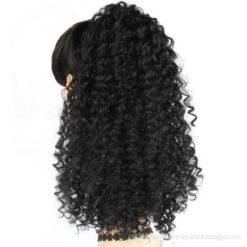 wholesale cheap african drawstring ponytail extensions, afro puff kinky curly synthetic hair drawstring ponytail for black woman